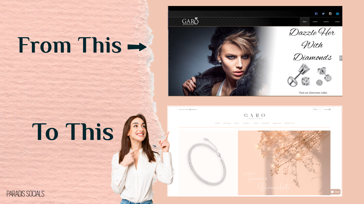 Paradissocials.com - Paradis Socials Website Rebrand for Garo Jewellers